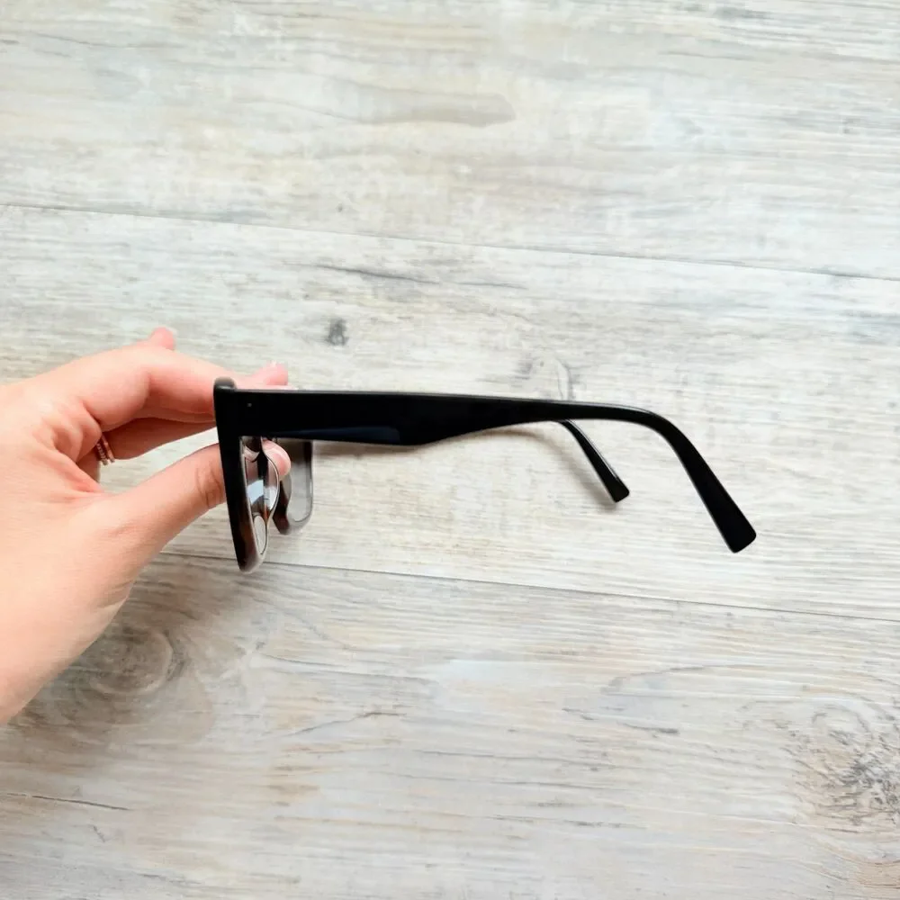 Warby Parker Augusta W 261 Oversized Cat Eye Sunglasses Black Brown Ombre